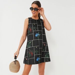 Tuckernuck Black Fresher Buds Woven Grace Floral Mini Shift Dress Size XX Large